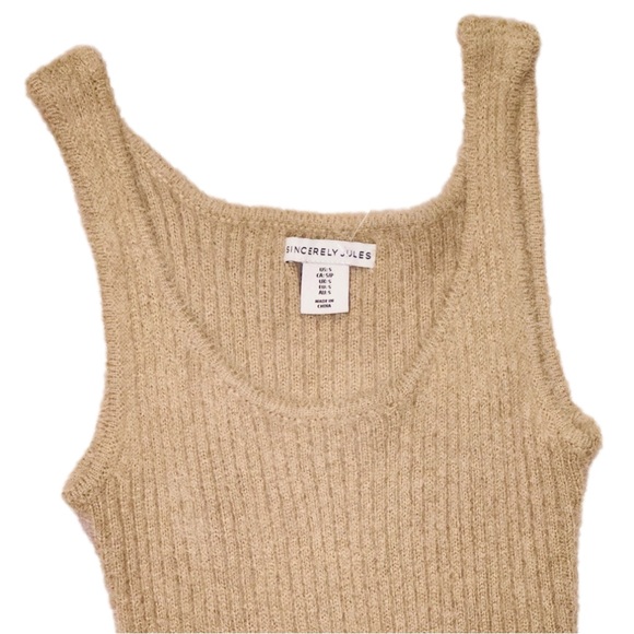 NWOT! Sincerely Jules short sleeve sweater dress/knitted beige dress Size SMALL✨ - Picture 2 of 9